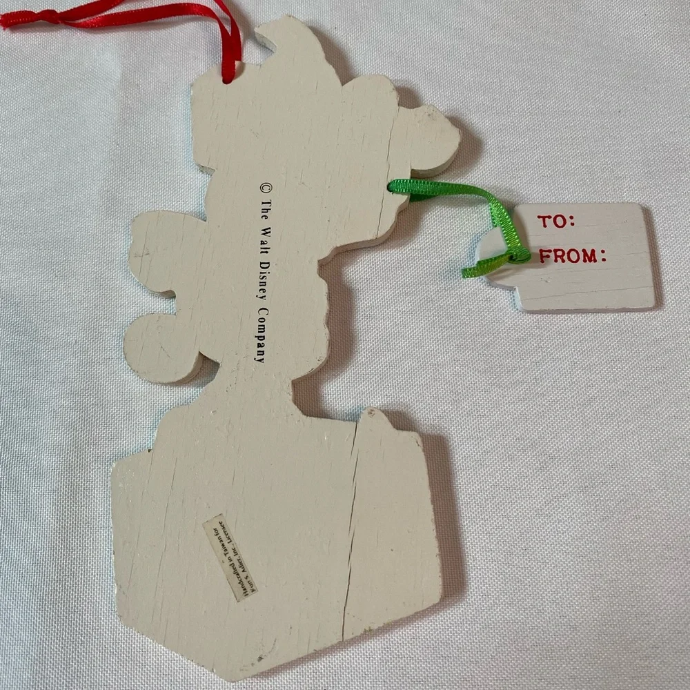 Vintage Walt Disney / Kurt Adler Minnie Mouse Wooden Christmas Ornament